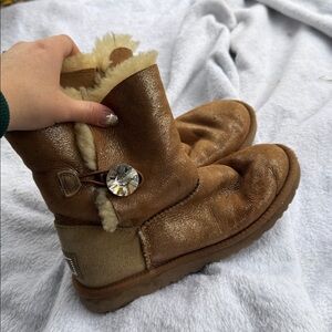 UGG Bailey Button Bling Shimmer Boots